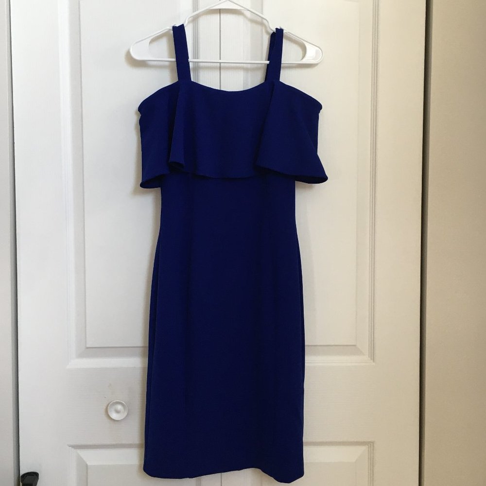 Vince Camuto Womens Off Shoulder Midi Dress Blue New Size 2